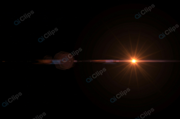 Lens Flare Effect on Black Background