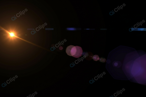 Lens Flare with Light Burst in Dark Background