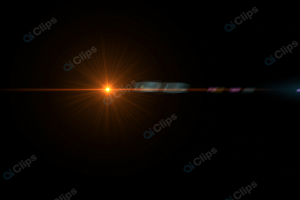 Lens Flare and Light Streak on Dark Background