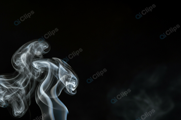 Mystical Swirling Smoke on Black Background