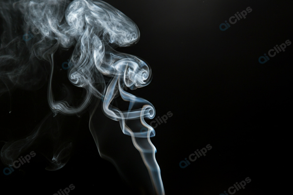 Swirling Smoke Patterns on Black Background