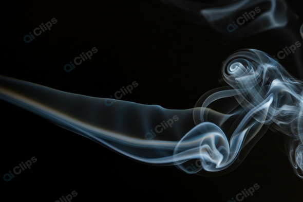 Abstract Swirling Smoke on Black Background
