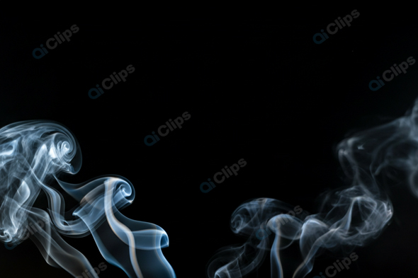 Intricate Swirling Smoke on Black Background
