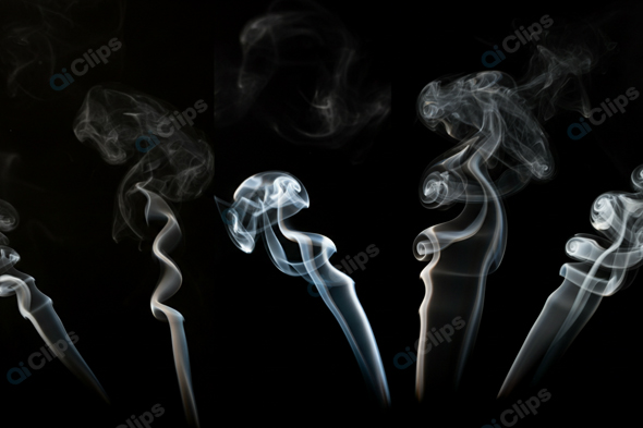 Elegant Smoke Swirls on Black Background