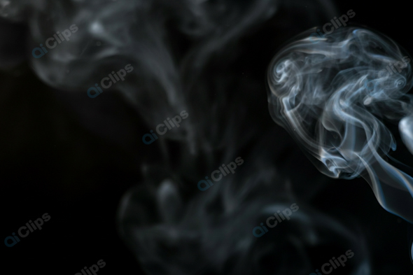 Mystical Smoke Swirls on Black Background