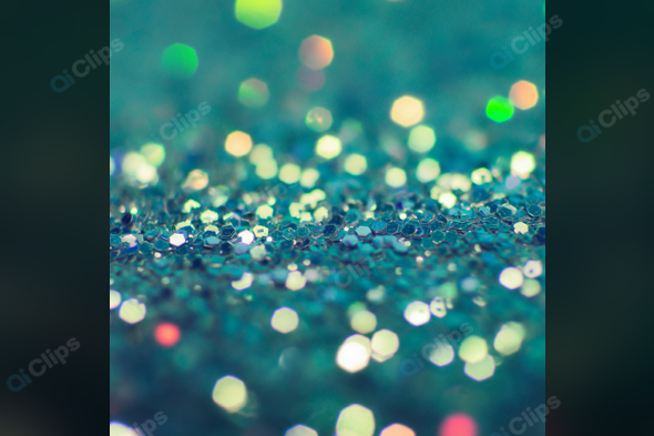 Shimmering Green and Blue Glitter Close-Up