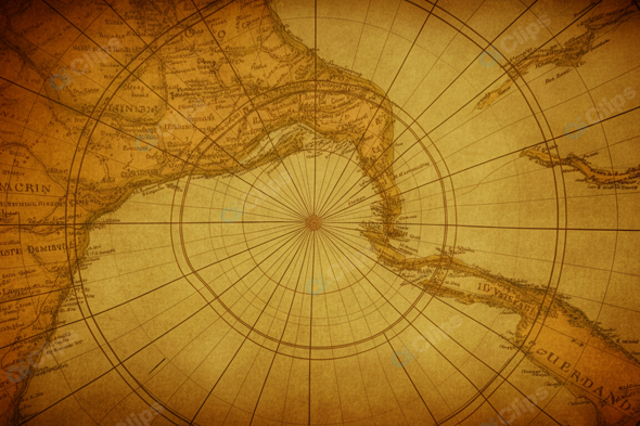 Vintage World Map with Nautical Navigation Lines