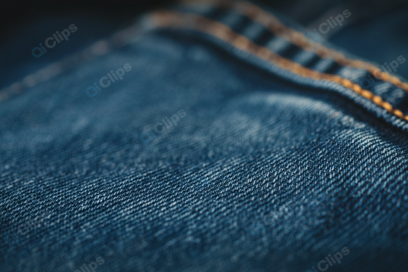 Close-Up of Blue Denim Fabric Texture