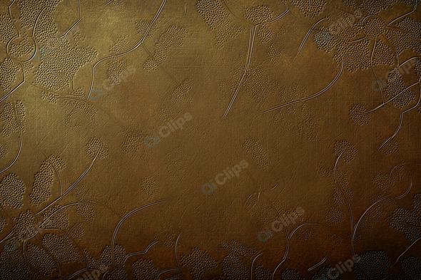 Ornate Floral Embossed Brown Texture Background