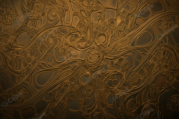Intricate Abstract Gold and Brown Pattern Design