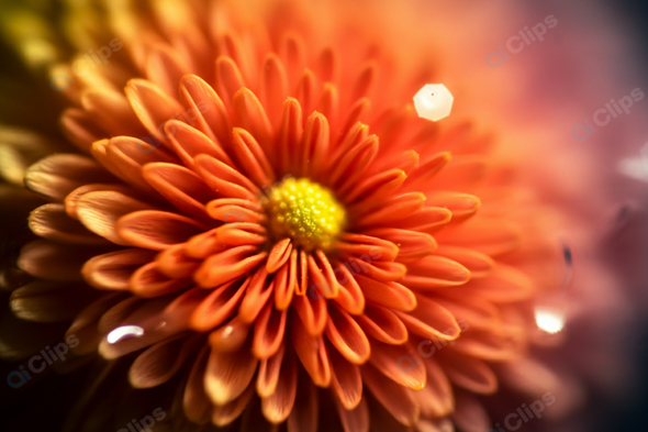Vibrant Orange Chrysanthemum Macro Close-Up