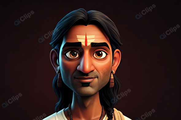 Traditional Indian Cartoon Portrait