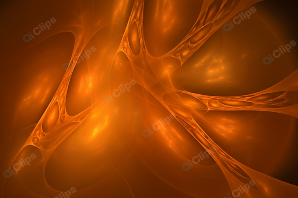 Abstract Orange Fractal Waves Background
