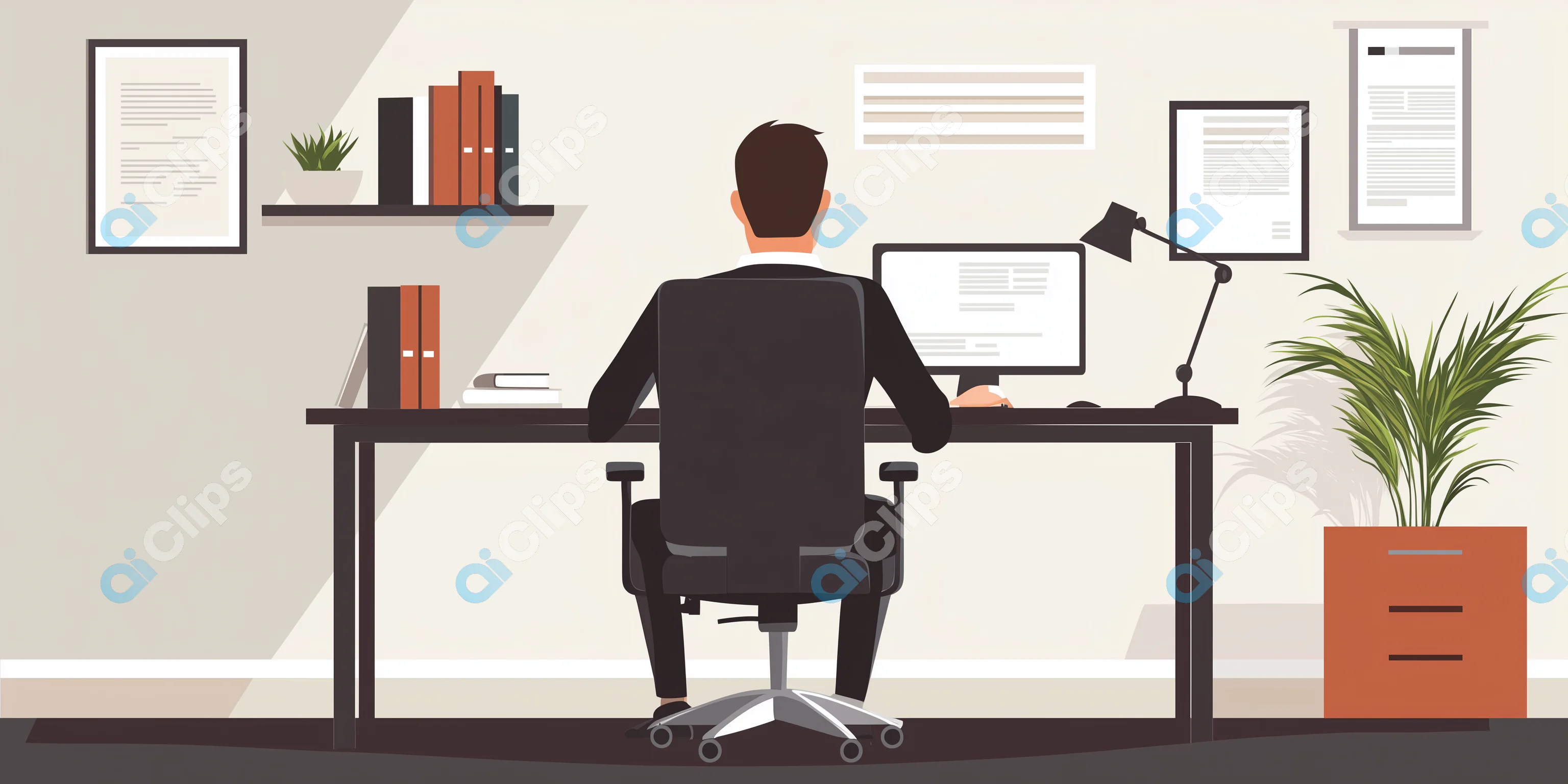 Modern Home Office Illustration