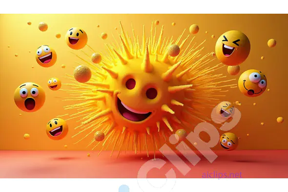 Playful Emoji Explosion with Vibrant Smiley Faces