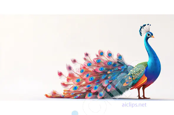 Elegant Cartoon Peacock Render