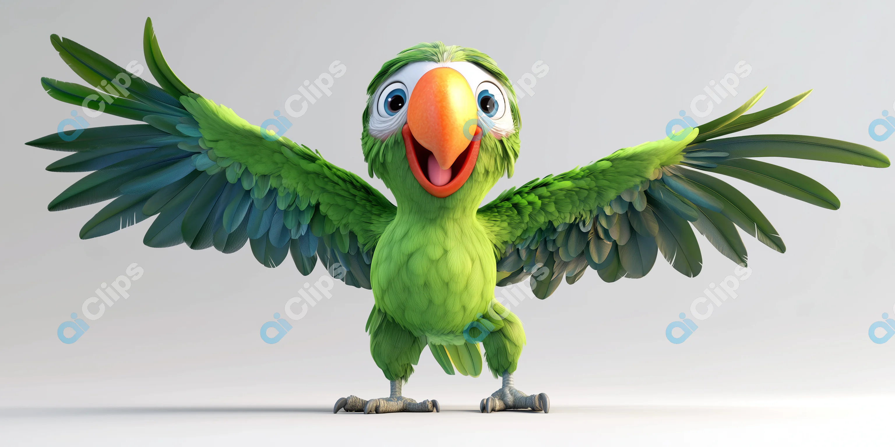 Vibrant Cartoon Parrot Render