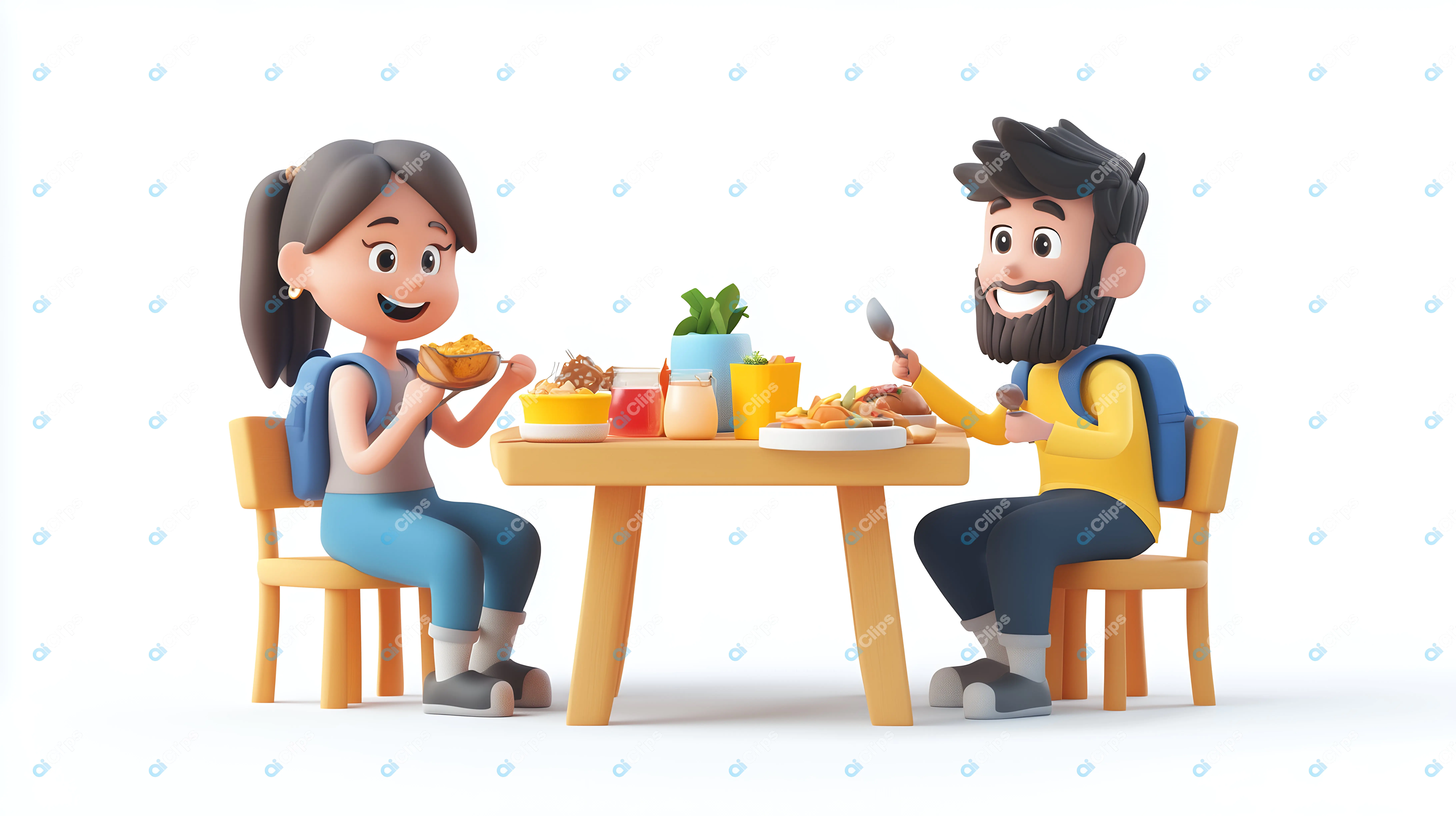 Happy people Eating Lunch