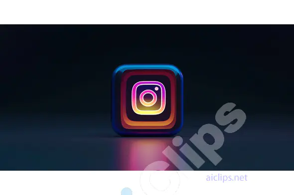 Instagram Icon in Neon Style