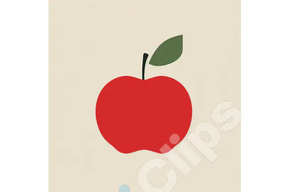 Minimalist Red Apple Illustration