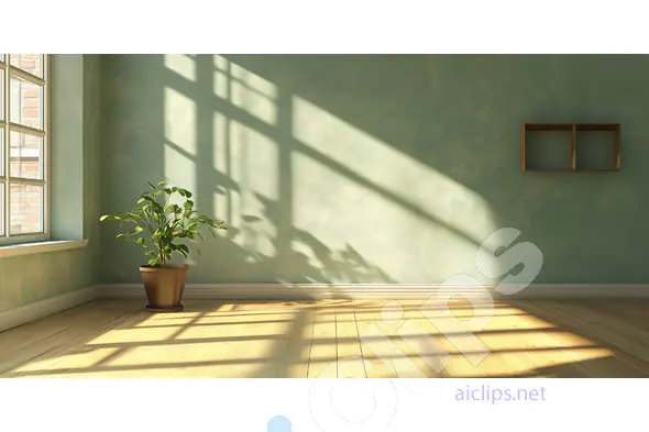 Sunlit Room with Potted Plant