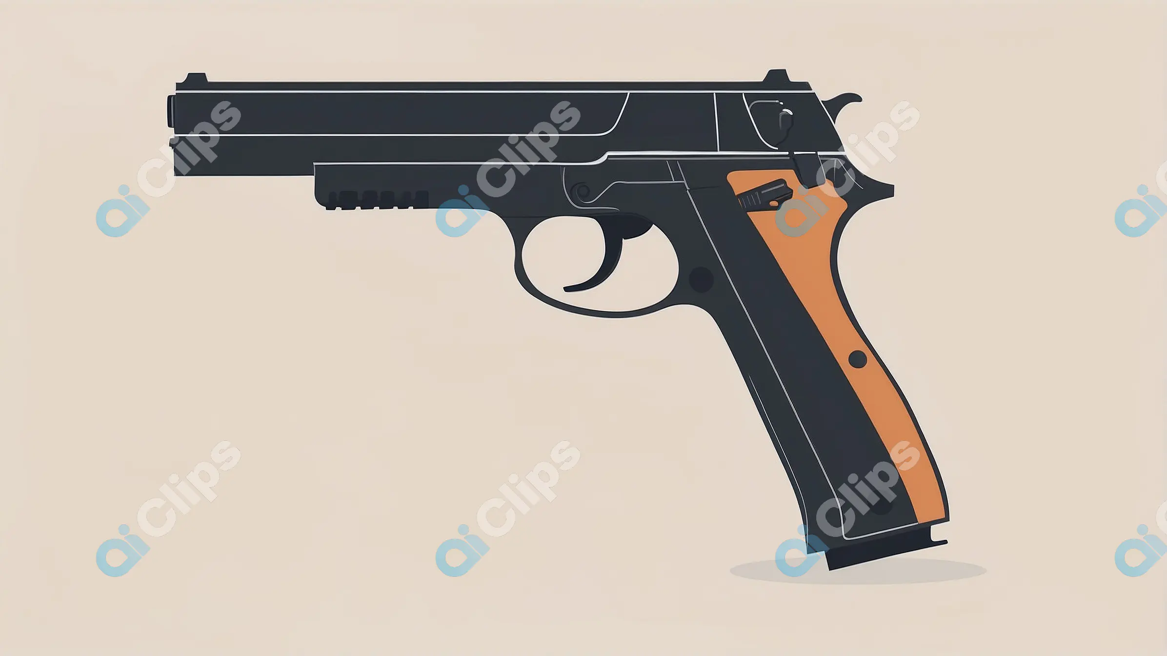 Minimalist Pistol Illustration