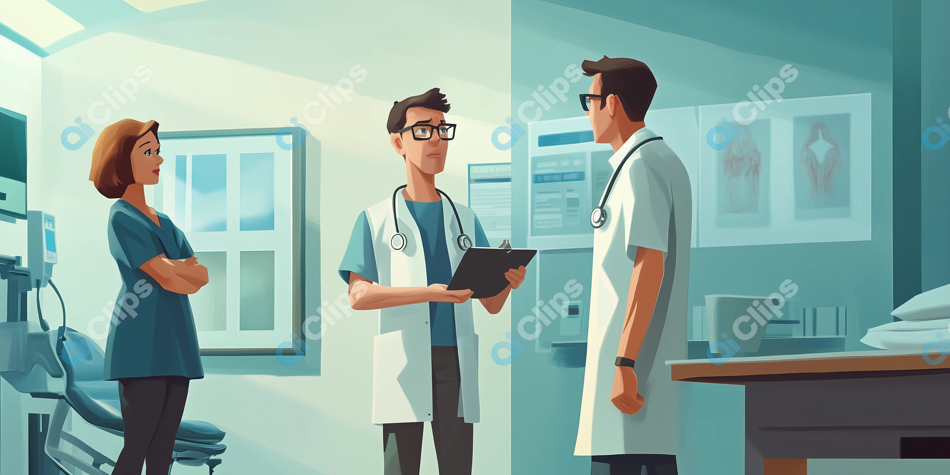 Medical Team Discussion Illustration