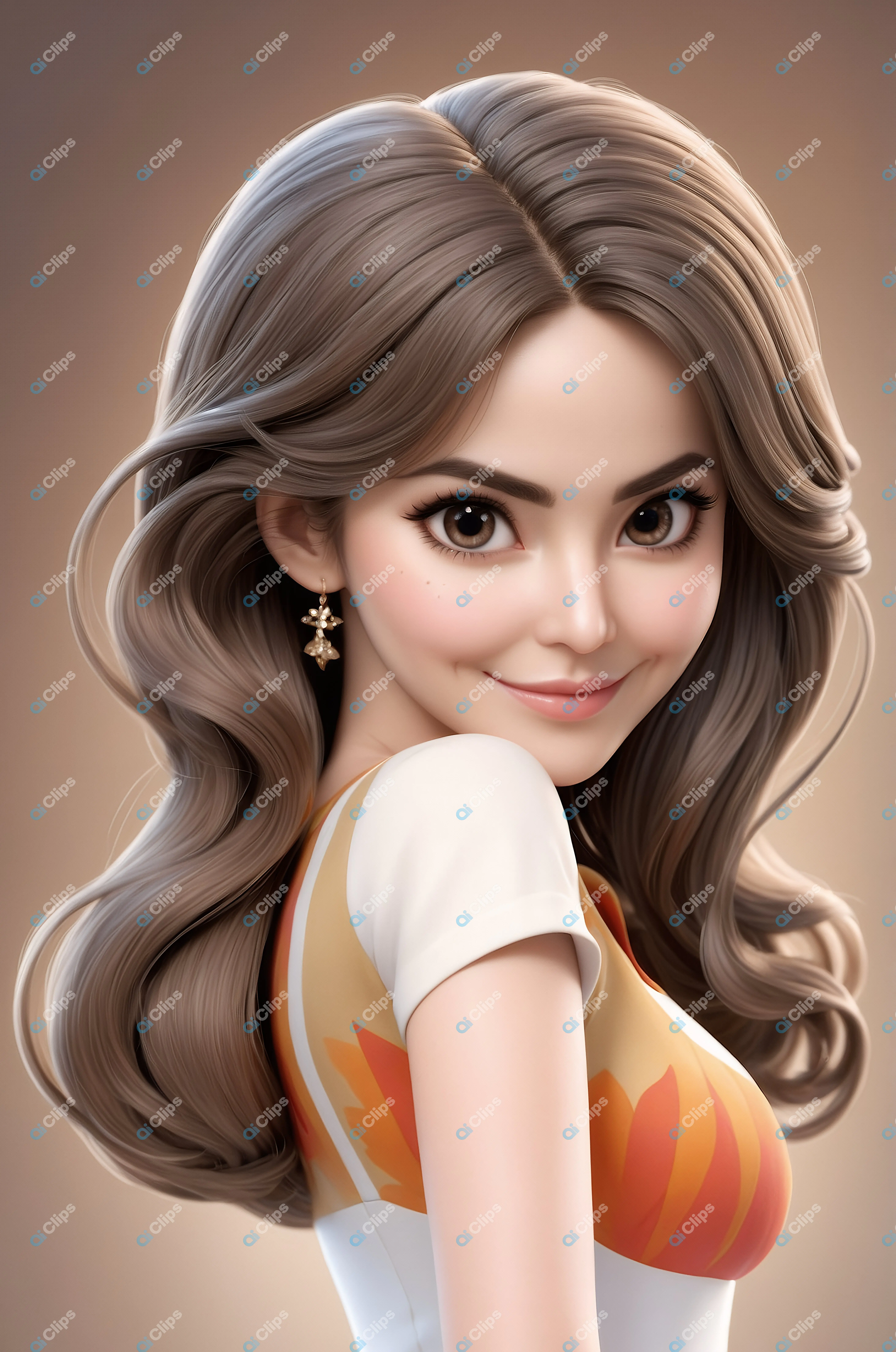 Elegant Cartoon Girl