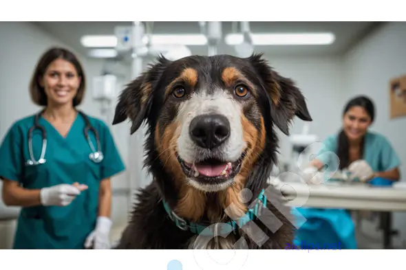 Happy Dog at the Vet