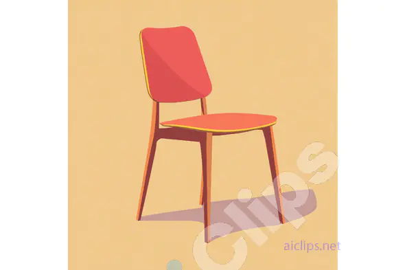 Minimalist Red Chair Illustration