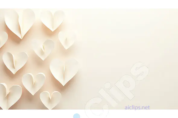 Origami Hearts on Soft Cream Background