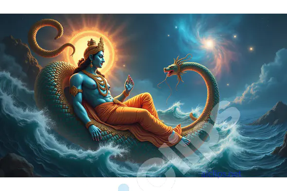 Lord Vishnu Resting on Sheshnag