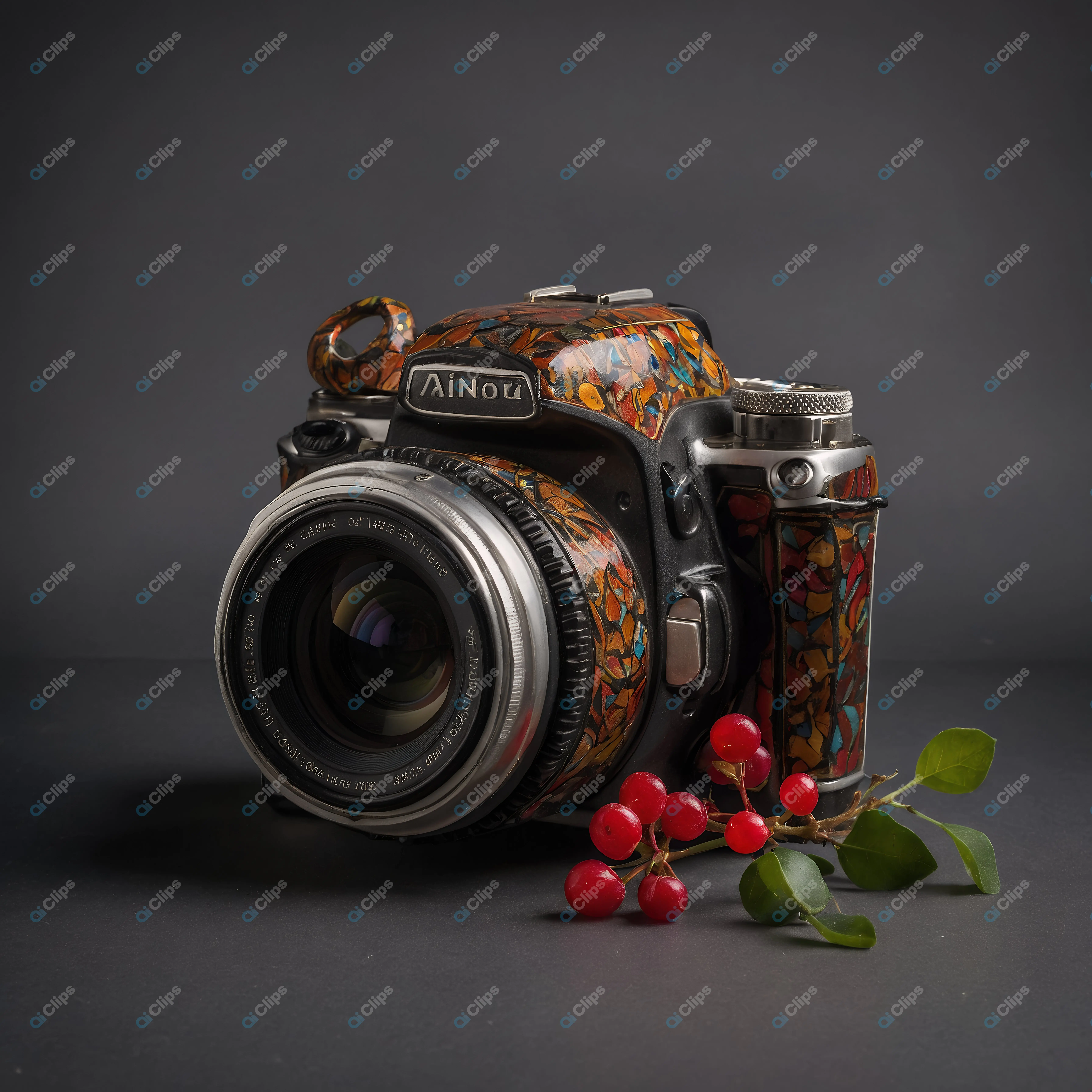 Vintage Camera with Floral Design