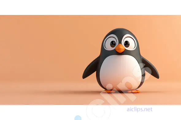 Adorable Cartoon Penguin Render