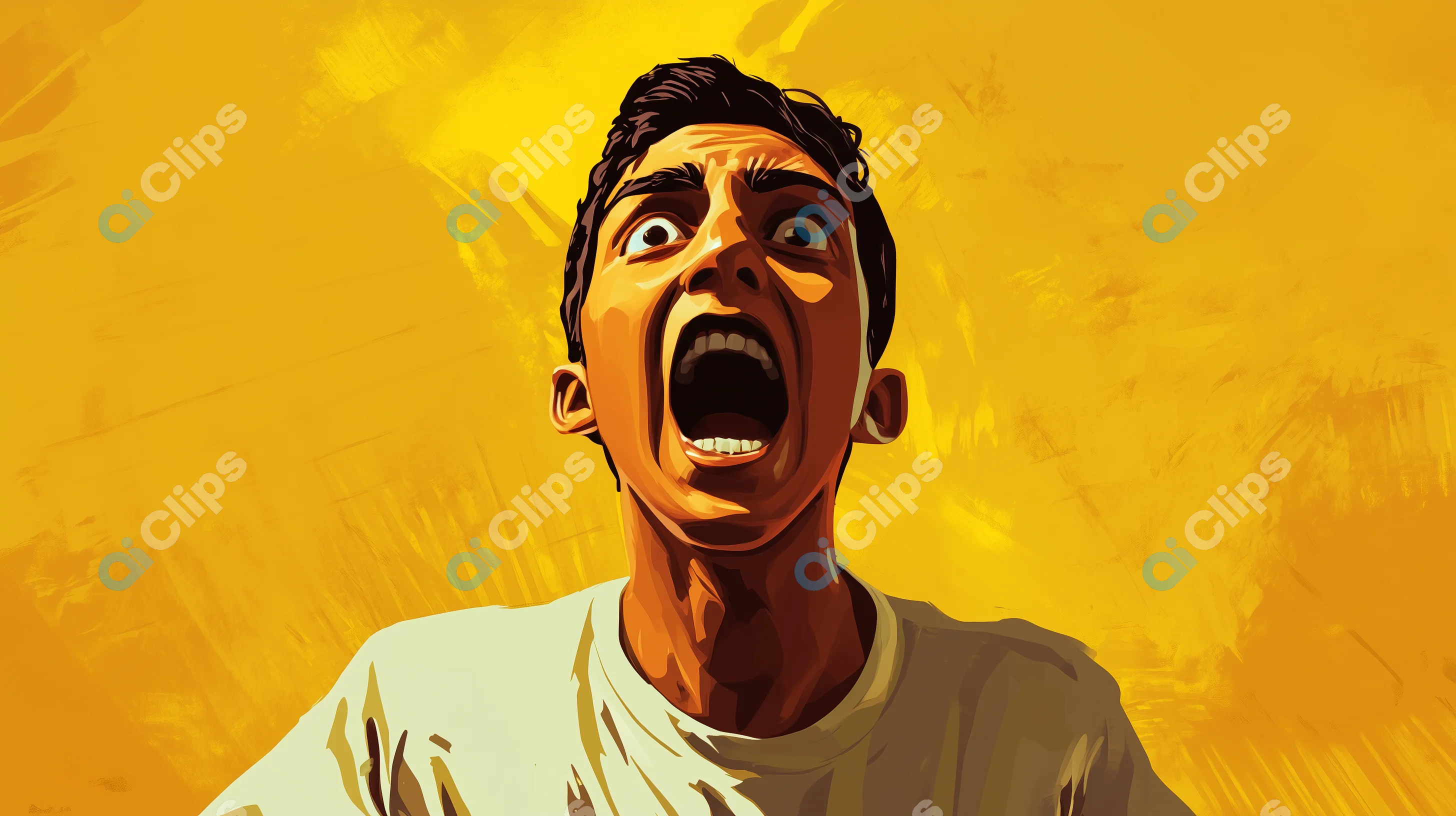 Intense Man Shouting with Passion