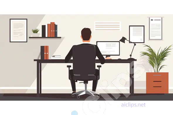 Modern Home Office Illustration
