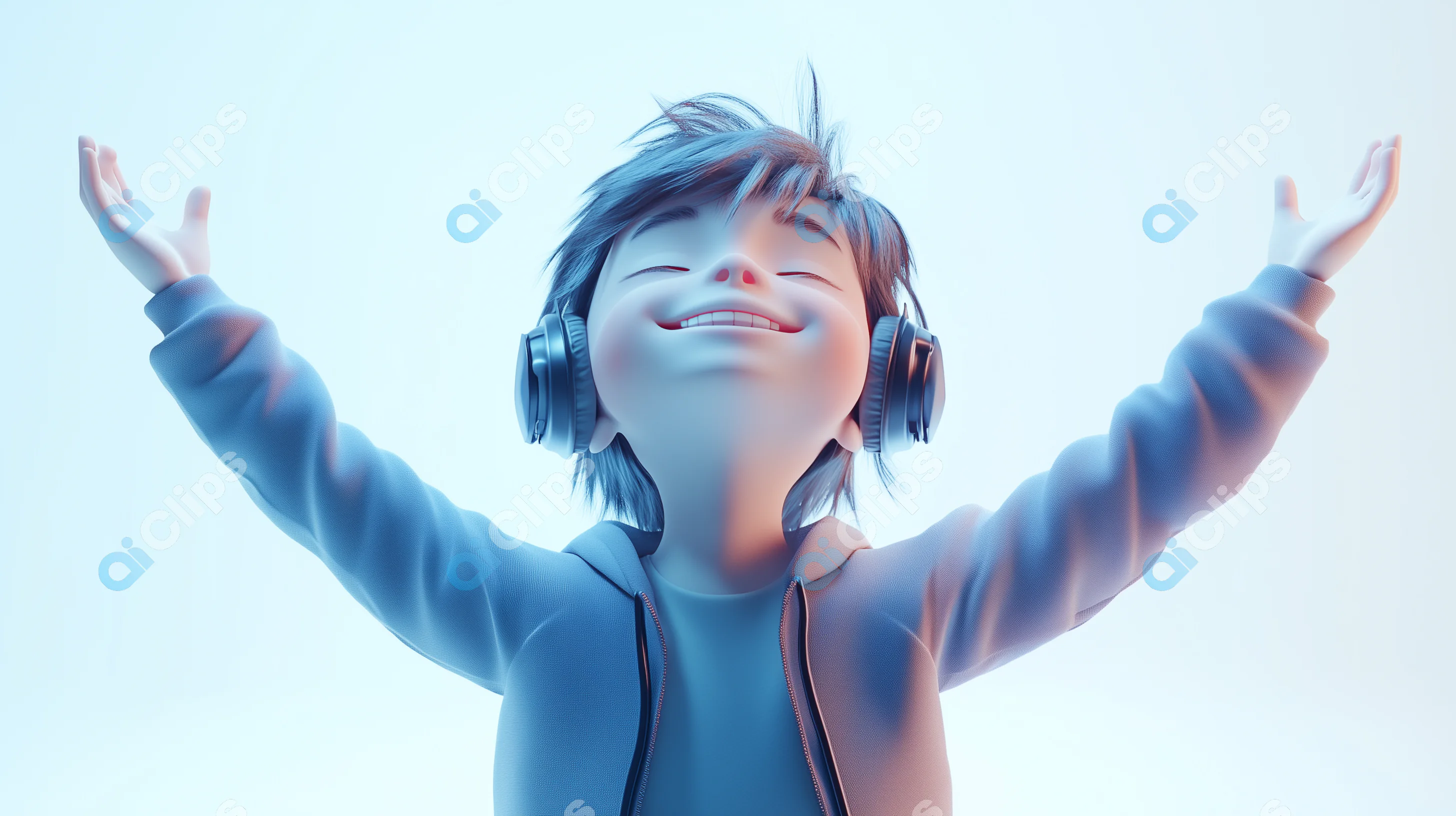 Joyful Boy with Headphones