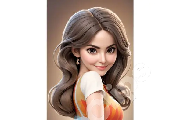 Elegant Cartoon Girl