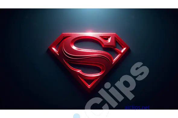 High-Resolution 3D Superman Logo with Dark Background