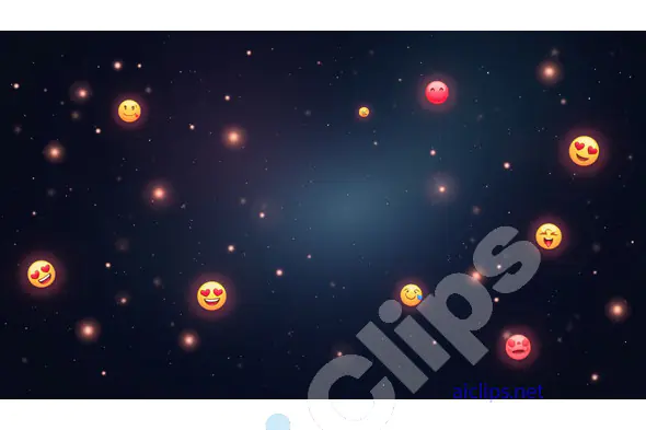 Floating Emojis in a Night Sky Background