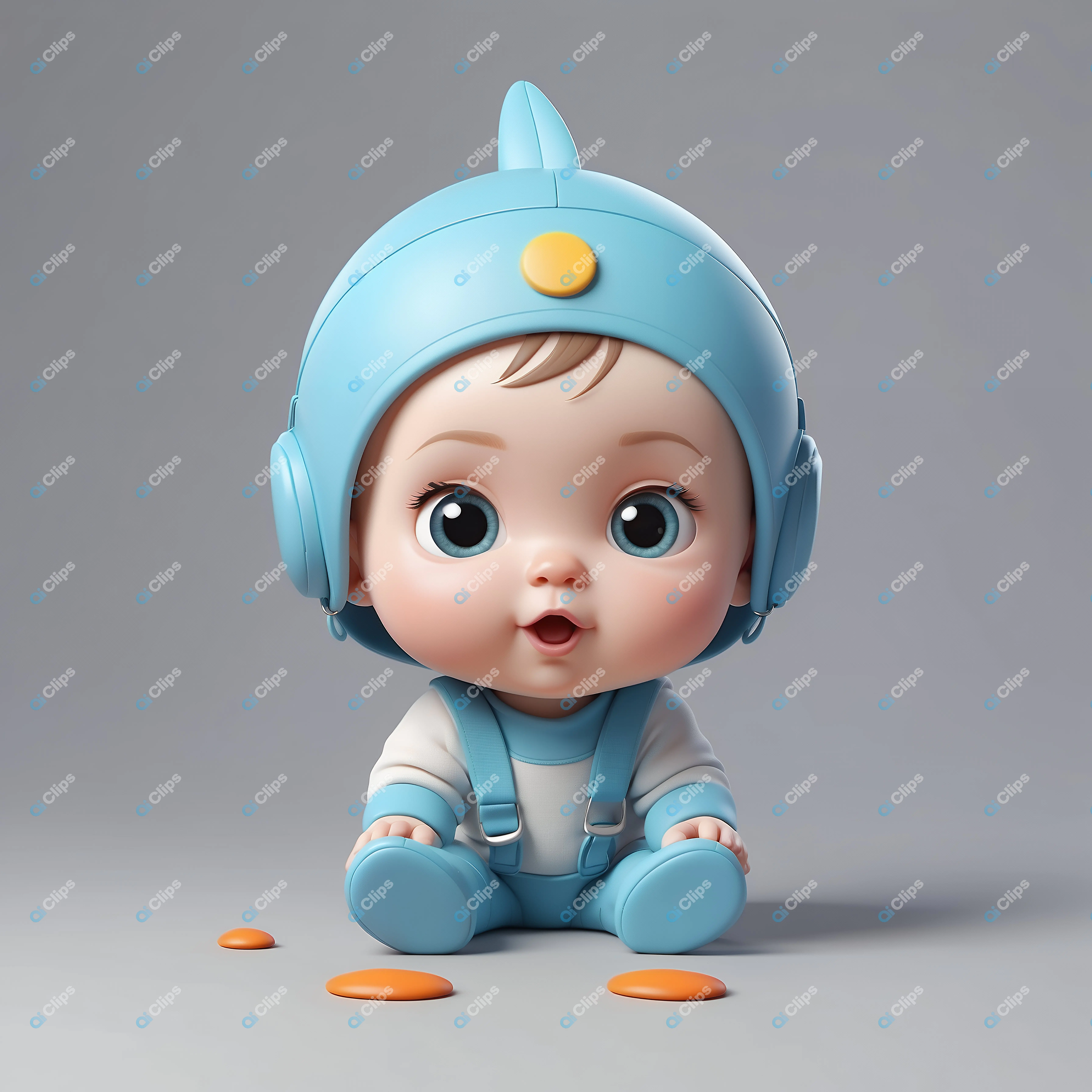 Adorable Baby in Blue Outfit