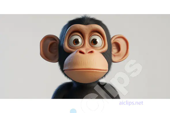 Curious Cartoon Monkey Render
