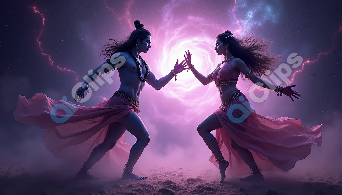 Divine Dance of Shiva and Parvati
