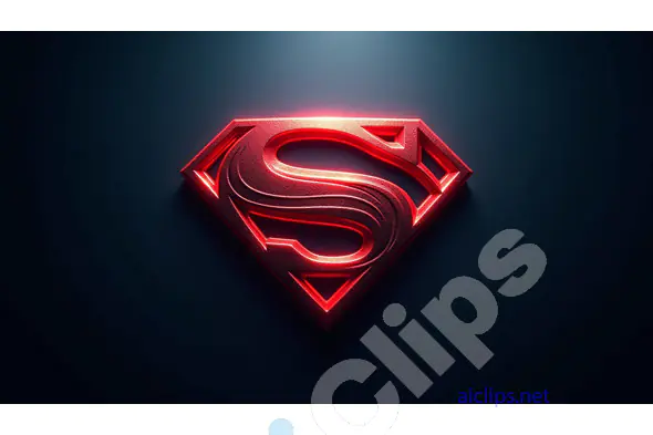 3D Superman Logo on Dark Background