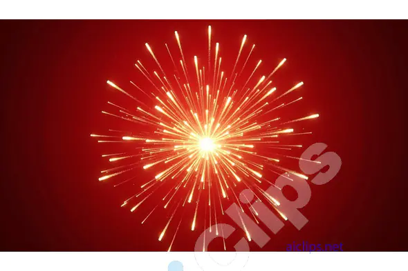 Radiant Firework Burst on a Red Background