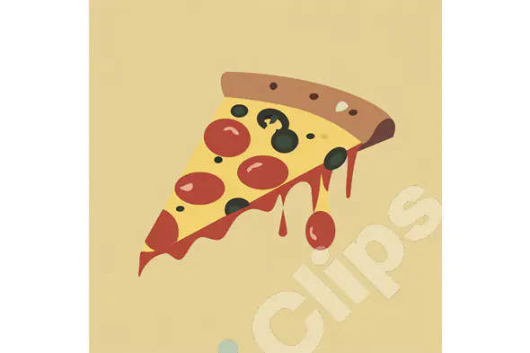 Pepperoni Pizza Slice Illustration