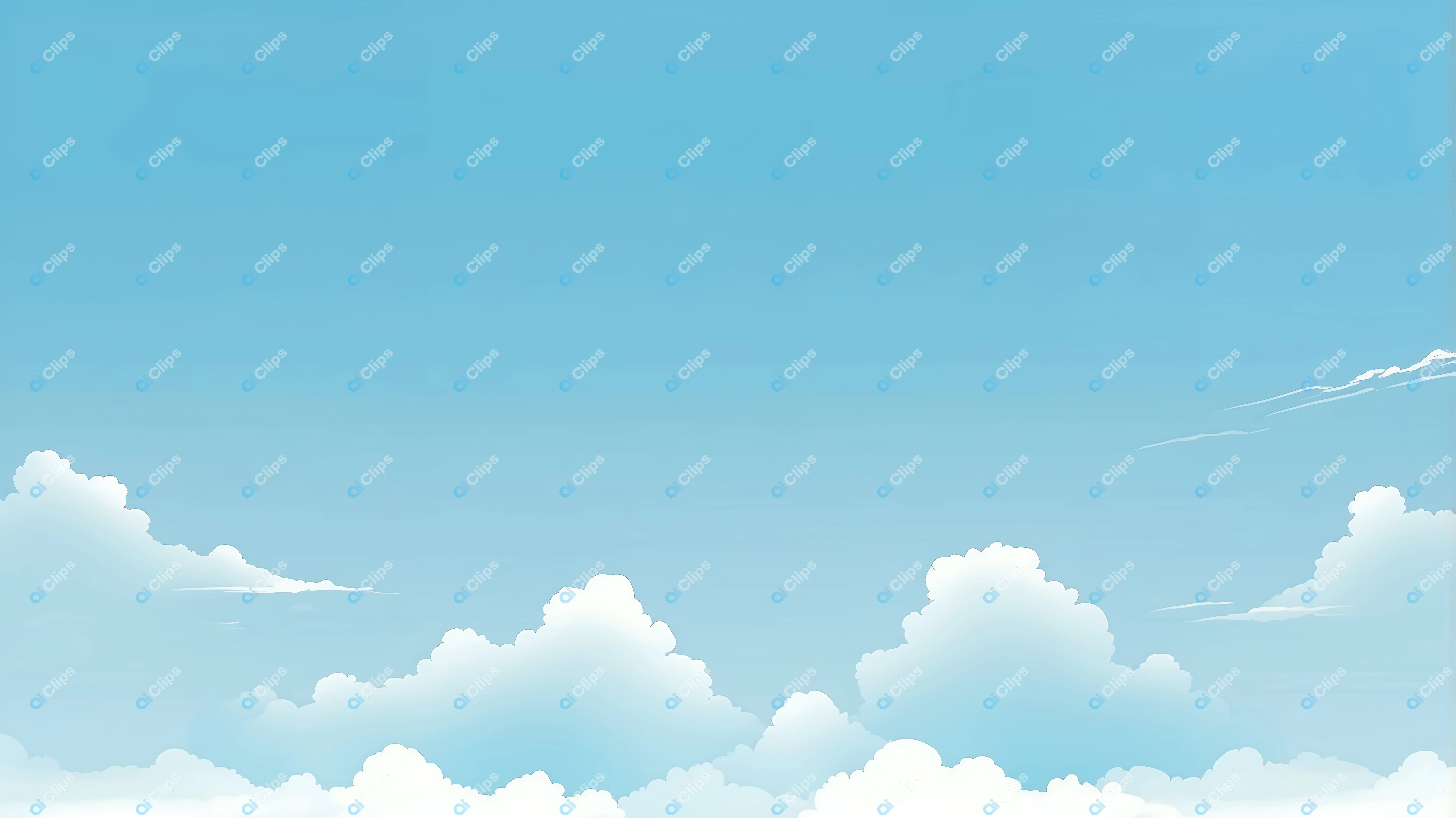 Clear Sky and Fluffy Clouds