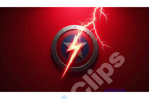 Red Lightning Shield with Star Emblem