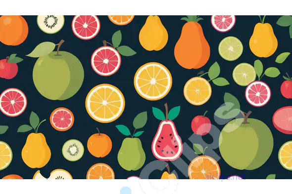 Colorful Fruit Pattern Illustration