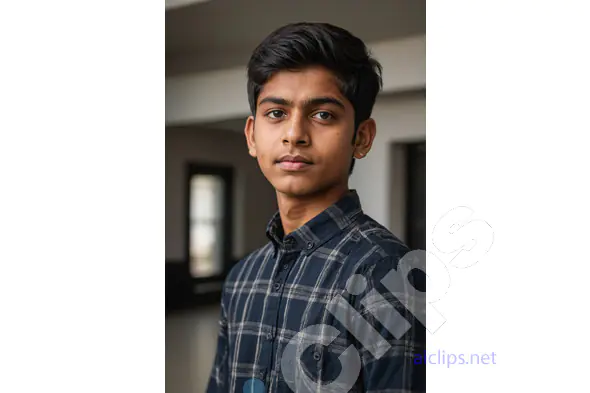 Young Man in Checkered Shirt